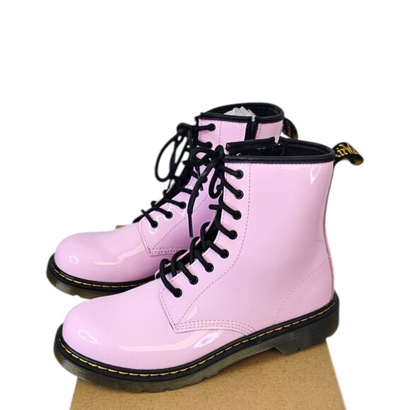 Dr. Martens 1460 Patent Lamper Pale Pink Zip Up Boot,Youth Girls 7, Womens 8-8.5 - Picture 1 of 9